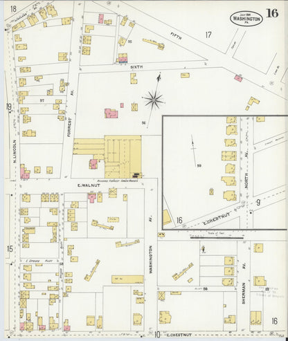 Sanborn Fire Insurance Map from Washington, Washington County, Pennsylvania (1904), Sheet #0016 - Complete Map Set gallery image, historic Sanborn map, vintage wall art, Sanborn Fire Insurance Map from Washington Washington