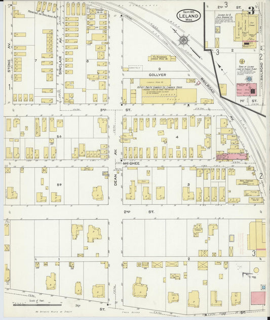 Sanborn Fire Insurance Map from Leland, Washington County, Mississippi (1915), Sheet #0003 - Historic Sanborn Fire Insurance Map Print, vintage old map wall art, antique decor, genealogy gift, Mississippi Mississippi map