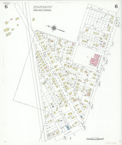 Sanborn Fire Insurance Map from Morton, Tazewell County, Illinois (1940), Sheet #0006 - Historic Sanborn Fire Insurance Map Print, vintage old map wall art, antique decor, genealogy gift, Illinois Illinois map