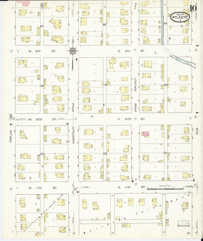 Sanborn Fire Insurance Map from Atlantic, Cass County, Iowa (1913), Sheet #0010 - Historic Sanborn Fire Insurance Map Print