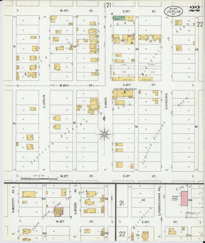 Sanborn Fire Insurance Map from Joplin, Jasper County, Missouri (1900), Sheet #0022 - Complete Map Set gallery image, historic Sanborn map, vintage wall art, Missouri Missouri