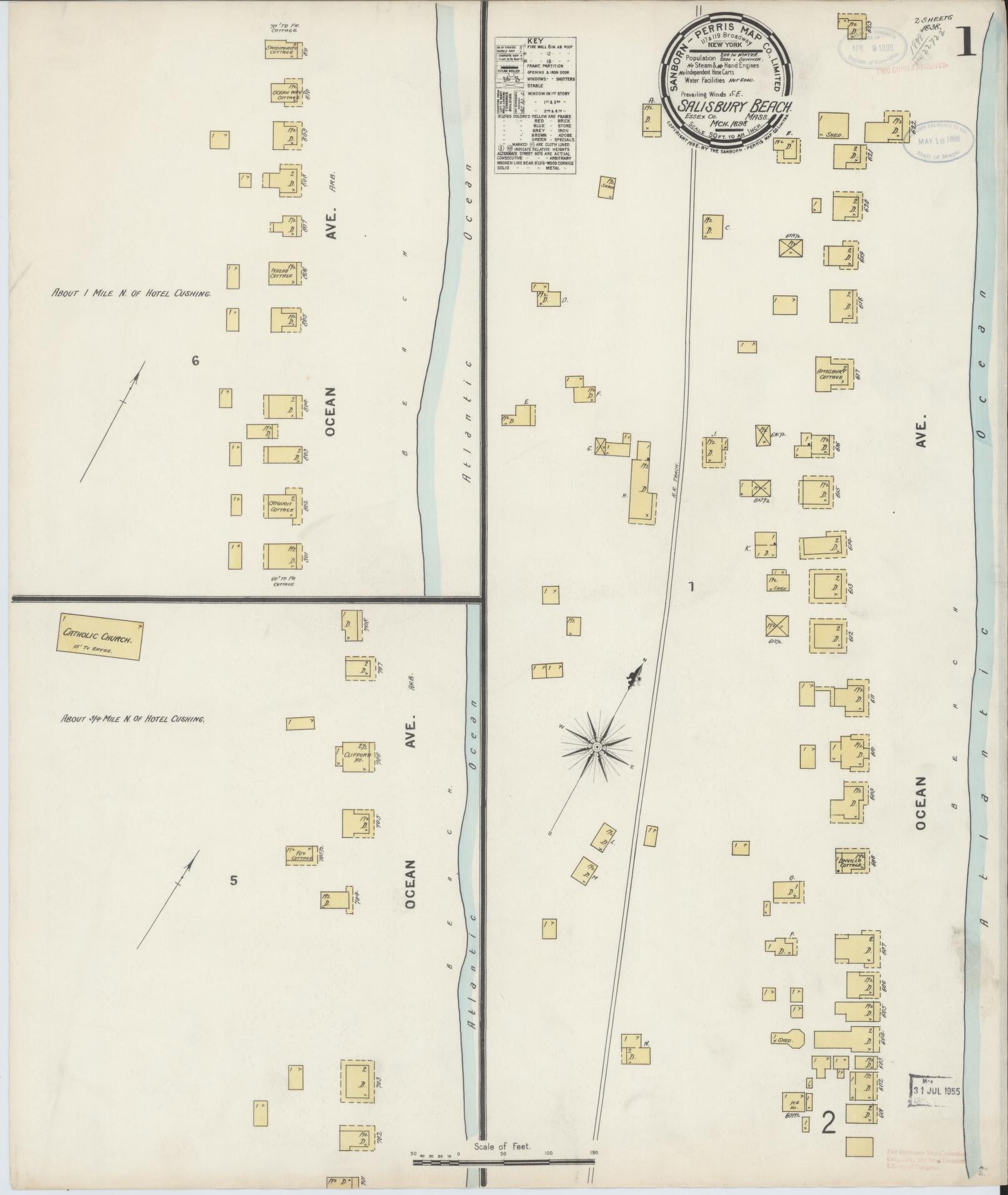 Sanborn Fire Insurance Map from Salisbury, Essex County, Massachusetts. (1898) – Historic Sanborn Fire Insurance Map Print