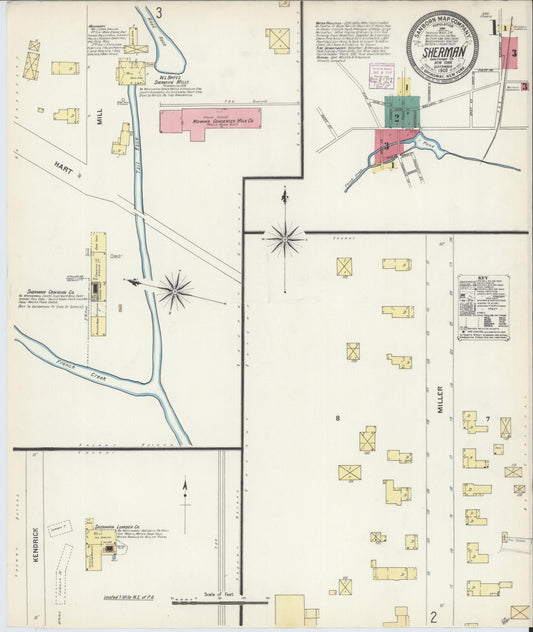 Sanborn Fire Insurance Map from Sherman, Chautauqua County, New York (1907), Sheet #0001 - Complete Map Set gallery image, historic Sanborn map, vintage wall art, New York New York