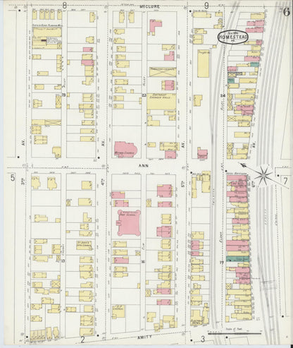 Sanborn Fire Insurance Map from Homestead, Allegheny County, Pennsylvania (1896), Sheet #0006 - Historic Sanborn Fire Insurance Map Print, vintage old map wall art, antique decor, genealogy gift, Pennsylvania Pennsylvania map