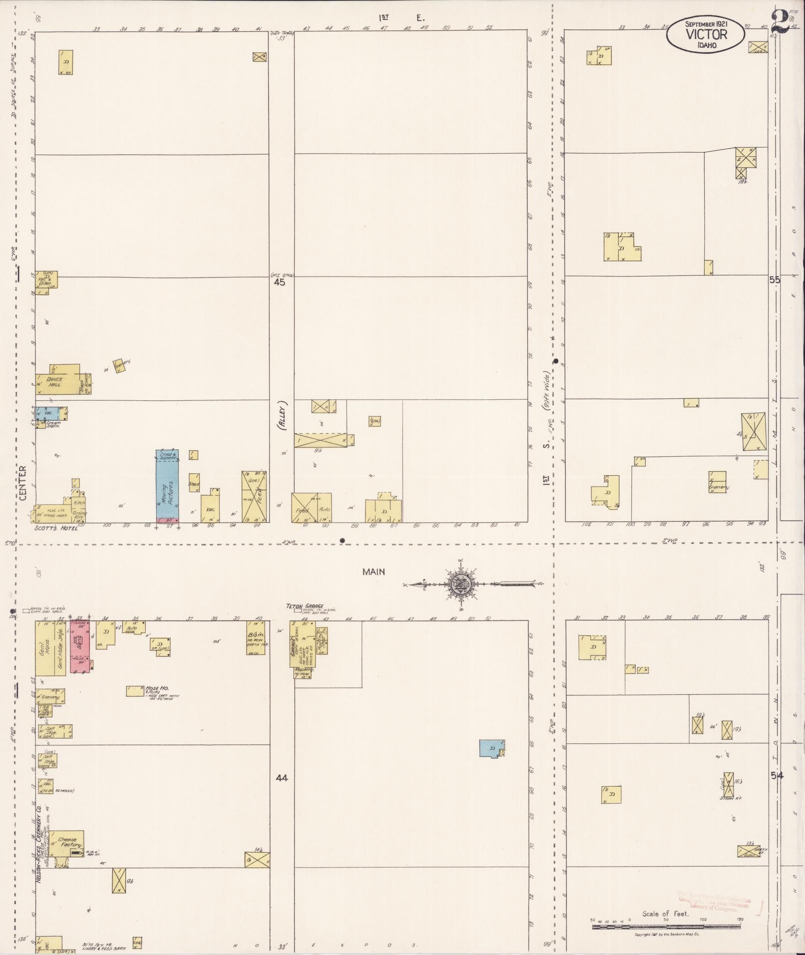 Sanborn Fire Insurance Map from Victor, Teton County, Idaho (1921), Sheet #0002 - Complete Map Set gallery image, historic Sanborn map, vintage wall art, Idaho Idaho