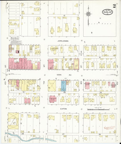 Sanborn Fire Insurance Map from Dunlap, Harrison County, Iowa (1913), Sheet #0002 - Historic Sanborn Fire Insurance Map Print