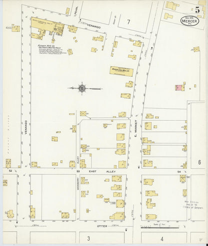 Sanborn Fire Insurance Map from Mercer, Mercer County, Pennsylvania (1910), Sheet #0005 - Complete Map Set gallery image, historic Sanborn map, vintage wall art, Pennsylvania Pennsylvania