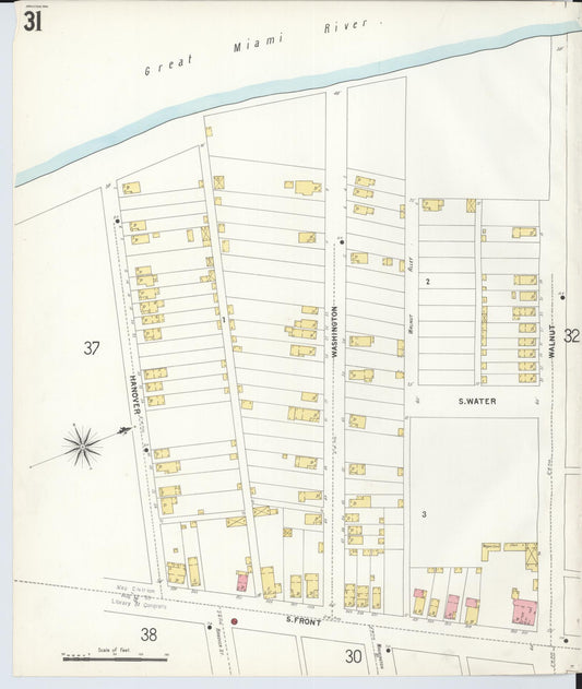 Sanborn Fire Insurance Map from Hamilton, Butler County, Ohio (1899), Sheet #0031 - Historic Sanborn Fire Insurance Map Print, vintage old map wall art, antique decor, genealogy gift, Ohio Ohio map