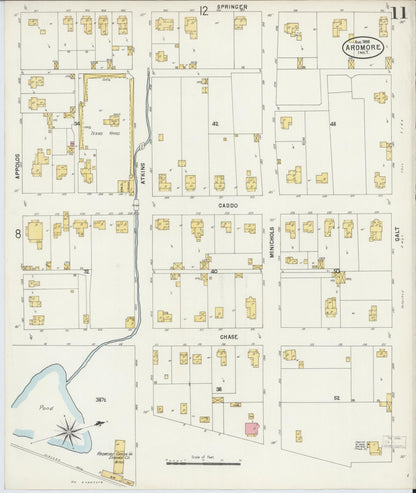 Sanborn Fire Insurance Map from Ardmore, Carter County, Oklahoma (1898), Sheet #0011 - Complete Map Set gallery image, historic Sanborn map, vintage wall art, Oklahoma Oklahoma