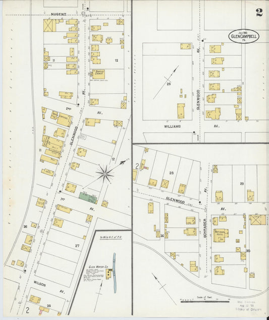 Sanborn Fire Insurance Map from Glen Campbell, Indiana County, Pennsylvania (1903), Sheet #0002 - Historic Sanborn Fire Insurance Map Print, vintage old map wall art, antique decor, genealogy gift, Glen Campbell Indiana map