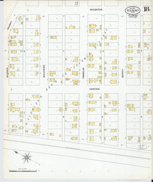 Sanborn Fire Insurance Map from Red Jacket, Houghton County, Michigan (1900), Sheet #0018 - Historic Sanborn Fire Insurance Map Print, vintage old map wall art, antique decor, genealogy gift, Michigan Michigan map