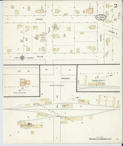 Sanborn Fire Insurance Map from Albany, Green County, Wisconsin (1912), Sheet #0002 - Complete Map Set gallery image, historic Sanborn map, vintage wall art, Wisconsin Wisconsin