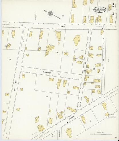 Sanborn Fire Insurance Map from Warrensburg, Warren County, New York (1912), Sheet #0002 - Complete Map Set gallery image, historic Sanborn map, vintage wall art, New York New York