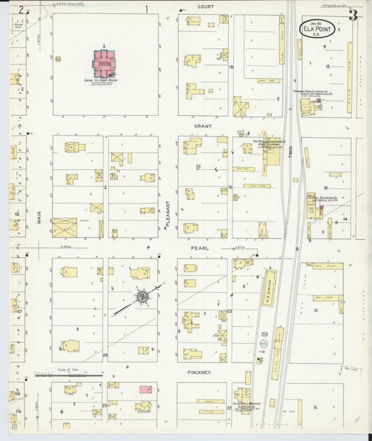 Sanborn Fire Insurance Map from Elk Point, Union County, South Dakota (1912), Sheet #0003 - Historic Sanborn Fire Insurance Map Print, vintage old map wall art, antique decor, genealogy gift, South Dakota South Dakota map