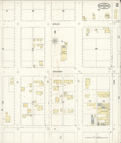 Sanborn Fire Insurance Map from Montesano, Grays Harbor County, Washington (1903), Sheet #0002 - Complete Map Set gallery image, historic Sanborn map, vintage wall art, Washington Washington