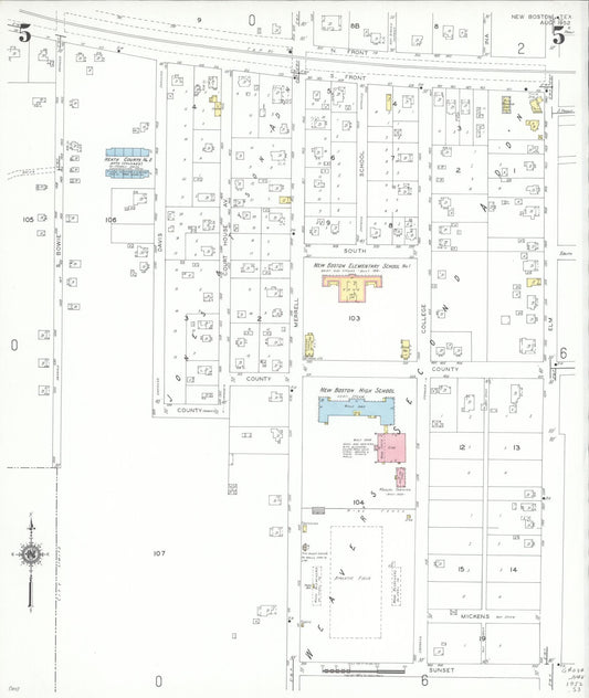 Sanborn Fire Insurance Map from New Boston, Bowie County, Texas (1952), Sheet #0005 - Historic Sanborn Fire Insurance Map Print, vintage old map wall art, antique decor, genealogy gift, Texas Texas map