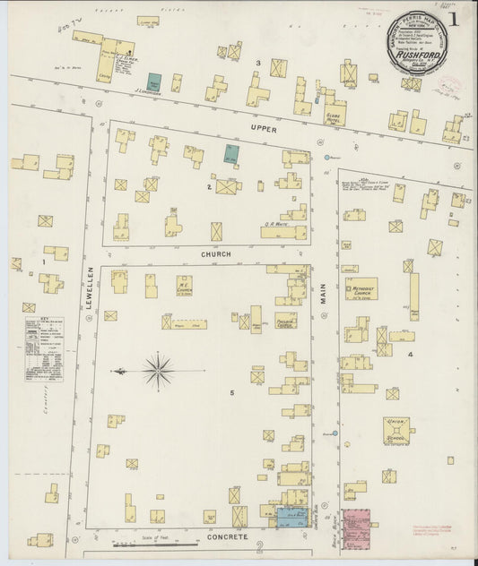 Sanborn Fire Insurance Map from Rushford, Allegany County, New York (1894), Sheet #0001 - Complete Map Set gallery image, historic Sanborn map, vintage wall art, New York New York
