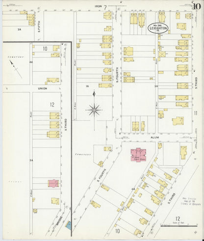 Sanborn Fire Insurance Map from Lehighton, Carbon County, Pennsylvania (1908), Sheet #0010 - Complete Map Set gallery image, historic Sanborn map, vintage wall art, Pennsylvania Pennsylvania