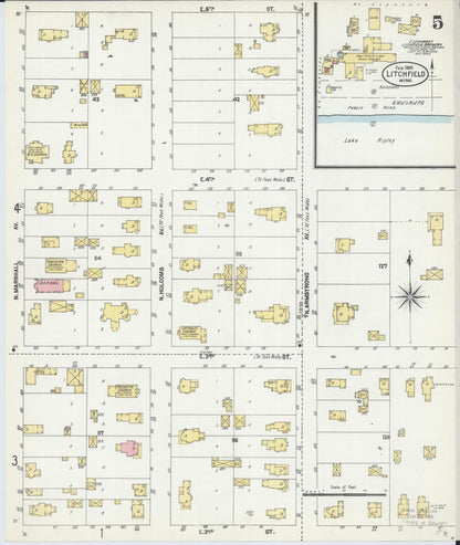 Sanborn Fire Insurance Map from Litchfield, Meeker County, Minnesota (1903), Sheet #0005 - Complete Map Set gallery image, historic Sanborn map, vintage wall art, Minnesota Minnesota
