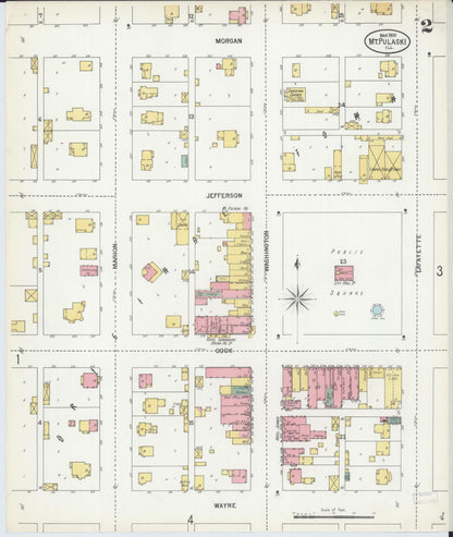 Sanborn Fire Insurance Map from Mount Pulaski, Logan County, Illinois (1900), Sheet #0002 - Complete Map Set gallery image, historic Sanborn map, vintage wall art, Illinois Illinois