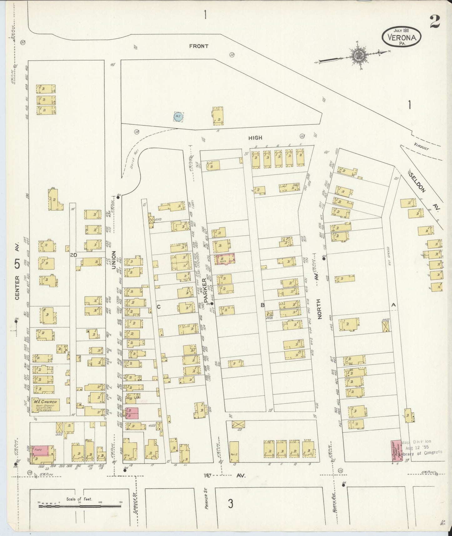 Sanborn Fire Insurance Map from Verona, Allegheny County, Pennsylvania (1911), Sheet #0002 - Complete Map Set gallery image, historic Sanborn map, vintage wall art, Pennsylvania Pennsylvania