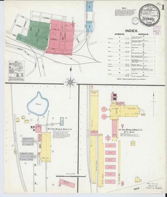 Sanborn Fire Insurance Map from Shawnee, Perry County, Ohio (1901), Sheet #0001 - Complete Map Set gallery image, historic Sanborn map, vintage wall art, Ohio Ohio