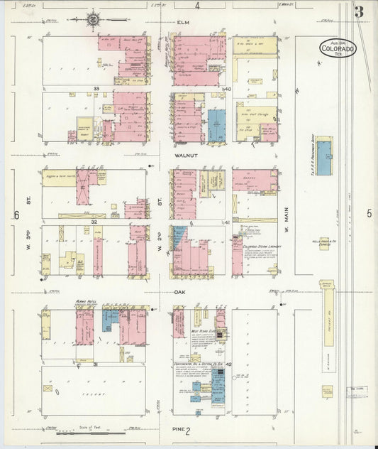 Sanborn Fire Insurance Map from Colorado, Mitchell County, Texas (1914), Sheet #0003 - Historic Sanborn Fire Insurance Map Print, vintage old map wall art, antique decor, genealogy gift, Colorado Colorado map