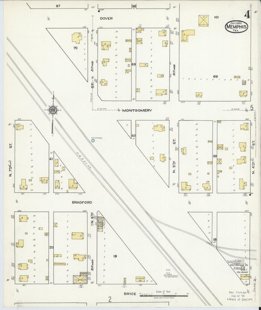Sanborn Fire Insurance Map from Memphis, Hall County, Texas (1920), Sheet #0004 - Historic Sanborn Fire Insurance Map Print, vintage old map wall art, antique decor, genealogy gift, Texas Texas map