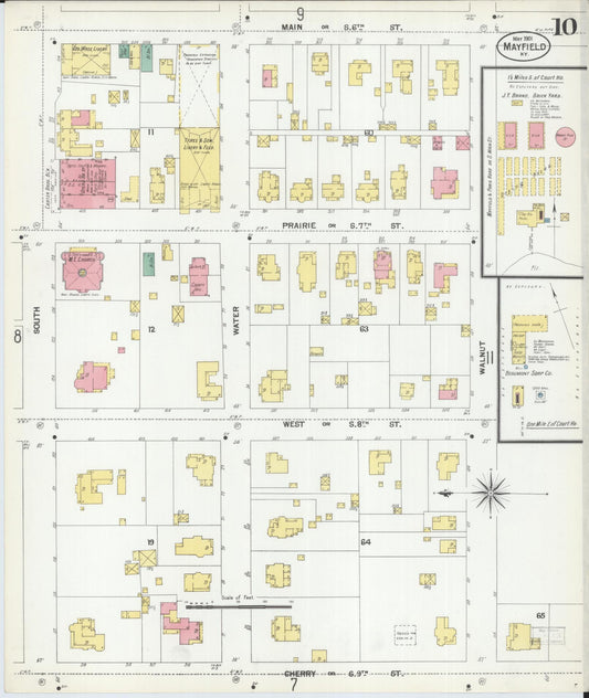 Sanborn Fire Insurance Map from Mayfield, Graves County, Kentucky (1901), Sheet #0010 - Historic Sanborn Fire Insurance Map Print, vintage old map wall art, antique decor, genealogy gift, Kentucky Kentucky map