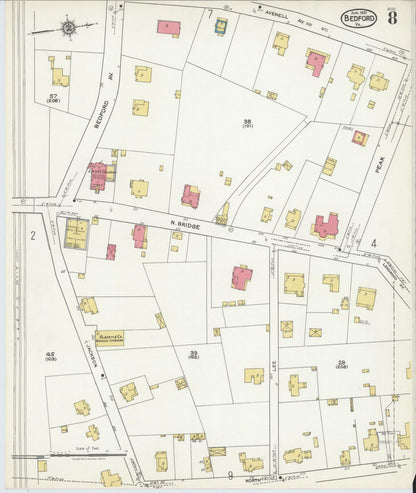 Sanborn Fire Insurance Map from Bedford, Independent Cities, Virginia (1921), Sheet #0008 - Complete Map Set gallery image, historic Sanborn map, vintage wall art, Virginia Virginia