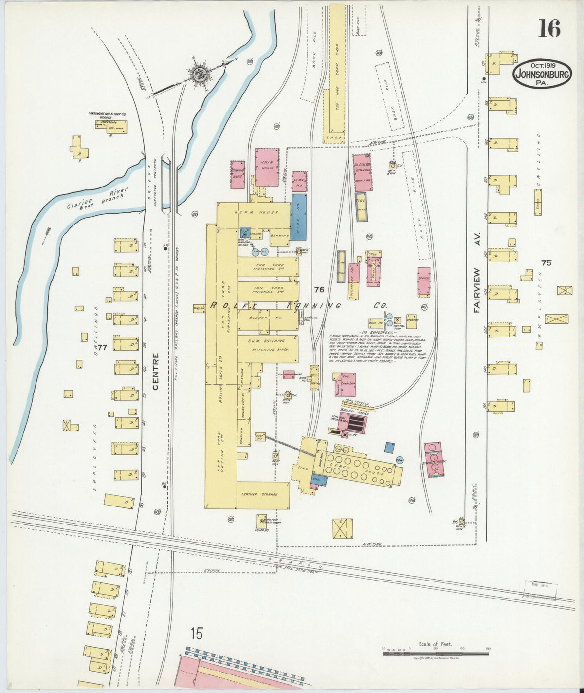 Sanborn Fire Insurance Map from Johnsonburg, Elk County, Pennsylvania (1919), Sheet #0016 - Complete Map Set gallery image, historic Sanborn map, vintage wall art, Pennsylvania Pennsylvania