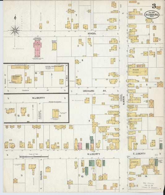 Sanborn Fire Insurance Map from Hubbard, Trumbull County, Ohio (1902), Sheet #0003 - Historic Sanborn Fire Insurance Map Print, vintage old map wall art, antique decor, genealogy gift, Ohio Ohio map