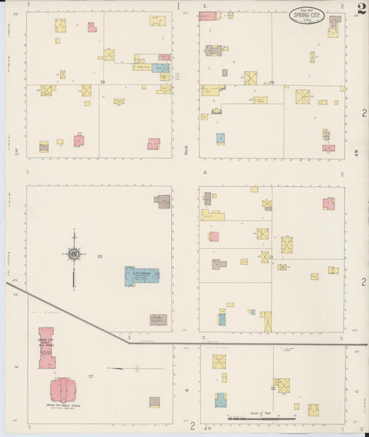 Sanborn Fire Insurance Map from Spring City, Sanpete County, Utah (1917), Sheet #0002 - Historic Sanborn Fire Insurance Map Print, vintage old map wall art, antique decor, genealogy gift, Utah Utah map
