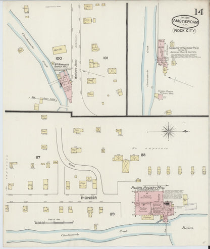 Sanborn Fire Insurance Map from Amsterdam, Montgomery County, New York (1888), Sheet #0014 - Complete Map Set gallery image, historic Sanborn map, vintage wall art, New York New York