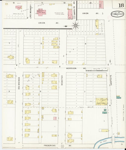 Sanborn Fire Insurance Map from Fort Madison, Lee County, Iowa (1894), Sheet #0018 - Historic Sanborn Fire Insurance Map Print