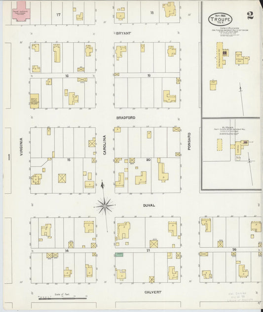 Sanborn Fire Insurance Map from Troup, Smith County, Texas (1904), Sheet #0002 - Historic Sanborn Fire Insurance Map Print, vintage old map wall art, antique decor, genealogy gift, Texas Texas map