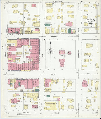 Sanborn Fire Insurance Map from Havana, Mason County, Illinois (1909), Sheet #0004 - Complete Map Set gallery image, historic Sanborn map, vintage wall art, Illinois Illinois