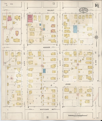Sanborn Fire Insurance Map from Clinton, Vermillion County, Indiana (1947), Sheet #0016 - Historic Sanborn Fire Insurance Map Print, vintage old map wall art, antique decor, genealogy gift, Indiana Indiana map