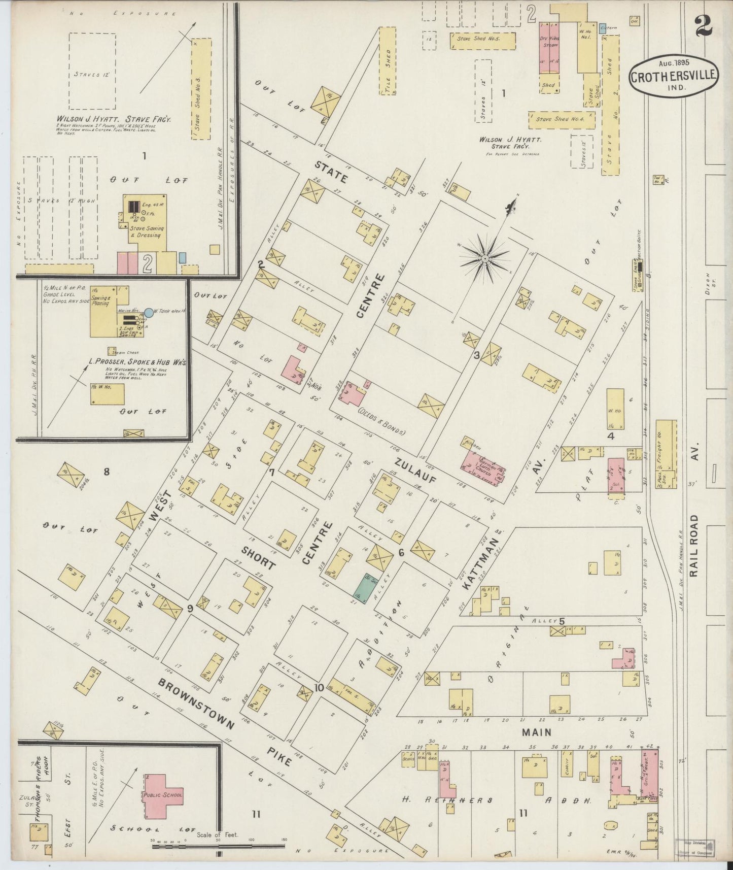 Sanborn Fire Insurance Map from Crothersville, Jackson County, Indiana (1895), Sheet #0002 - Complete Map Set gallery image, historic Sanborn map, vintage wall art, Indiana Indiana