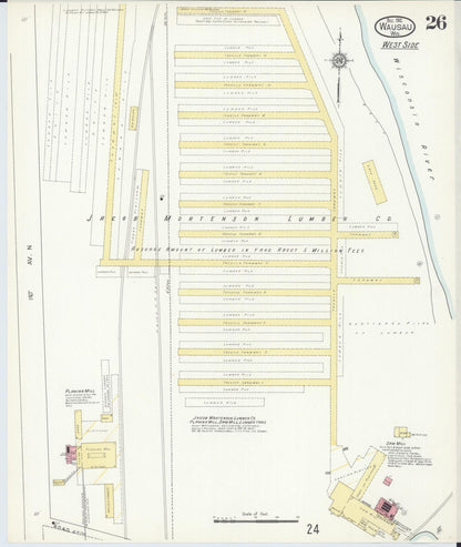 Sanborn Fire Insurance Map from Wausau, Marathon County, Wisconsin (1912), Sheet #0026 - Complete Map Set gallery image, historic Sanborn map, vintage wall art, Wisconsin Wisconsin