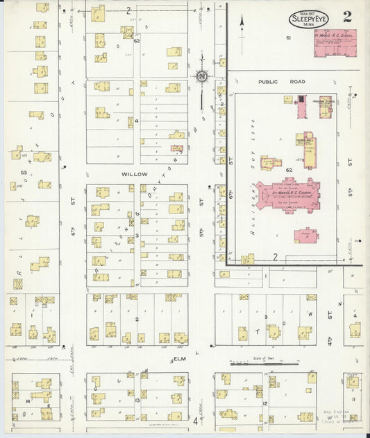 Sanborn Fire Insurance Map from Sleepy Eye, Brown County, Minnesota (1917), Sheet #0002 - Historic Sanborn Fire Insurance Map Print, vintage old map wall art, antique decor, genealogy gift, Minnesota Minnesota map