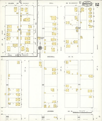 Sanborn Fire Insurance Map from Marshfield, Coos County, Oregon (1911), Sheet #0012 - Complete Map Set gallery image, historic Sanborn map, vintage wall art, Oregon Oregon