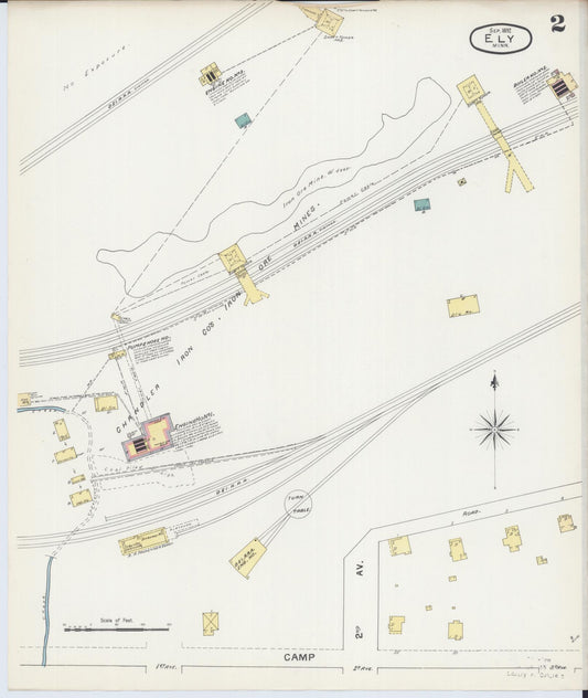 Sanborn Fire Insurance Map from Ely, Saint Louis County, Minnesota (1892), Sheet #0002 - Historic Sanborn Fire Insurance Map Print, vintage old map wall art, antique decor, genealogy gift, Minnesota Minnesota map