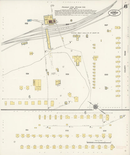 Sanborn Fire Insurance Map from Roundup, Musselshell County, Montana (1912), Sheet #0006 - Complete Map Set gallery image, historic Sanborn map, vintage wall art, Montana Montana