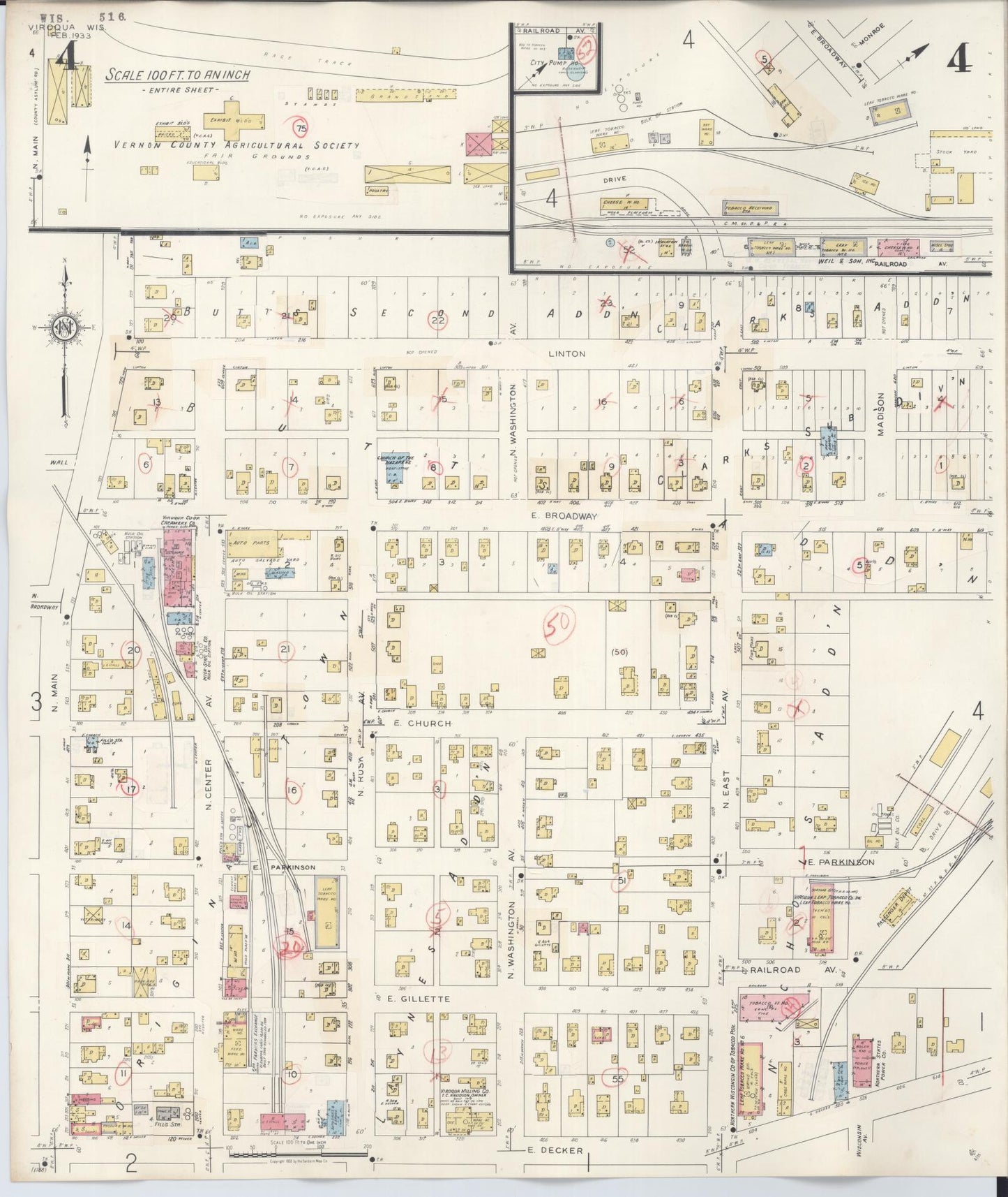 Sanborn Fire Insurance Map from Viroqua, Vernon County, Wisconsin (1949), Sheet #0004 - Complete Map Set gallery image, historic Sanborn map, vintage wall art, Wisconsin Wisconsin
