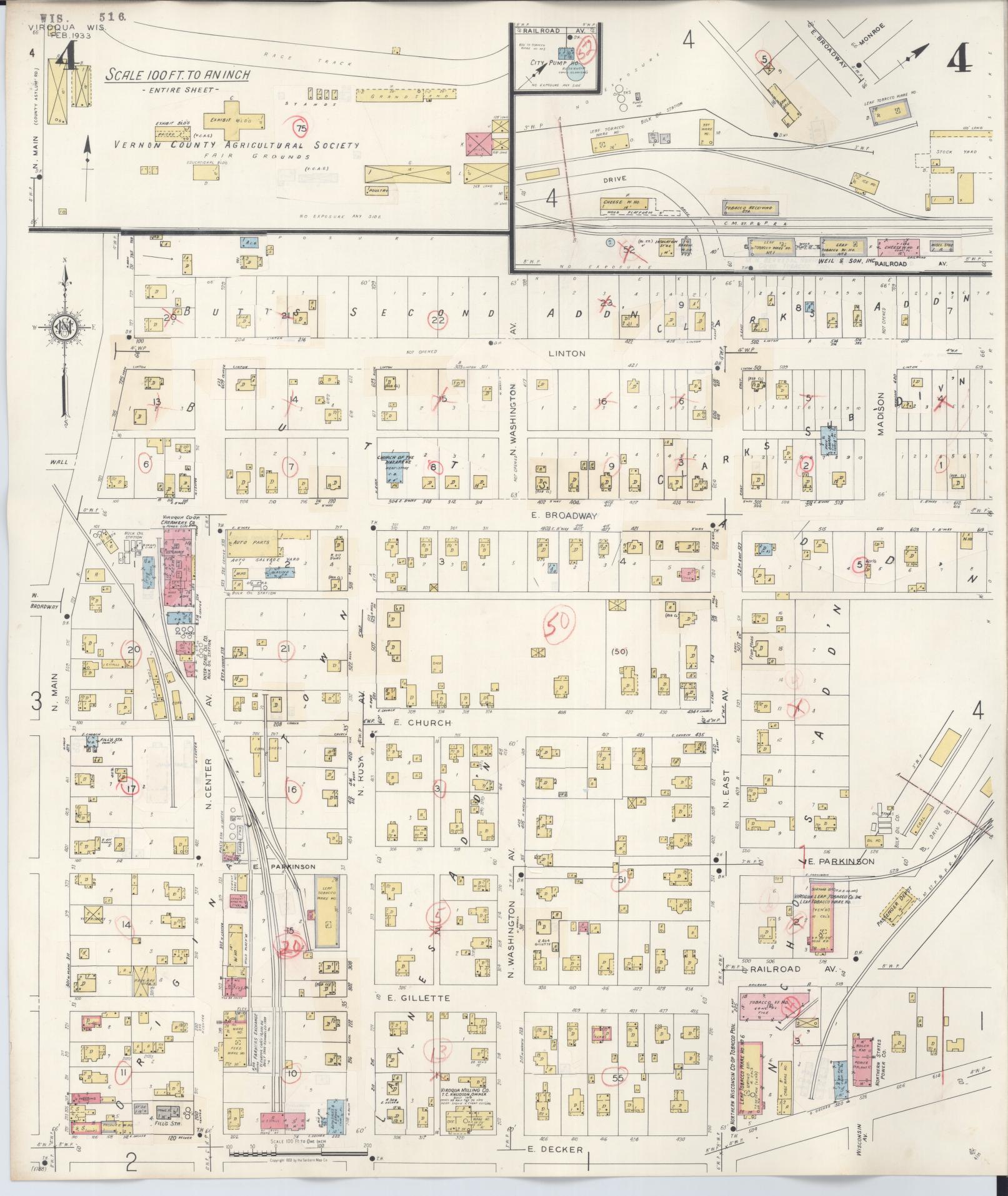 Sanborn Fire Insurance Map from Viroqua, Vernon County, Wisconsin (1949), Sheet #0004 - Complete Map Set gallery image, historic Sanborn map, vintage wall art, Wisconsin Wisconsin