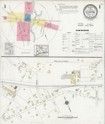 Sanborn Fire Insurance Map from Clinton, Middlesex County, Connecticut (1924), Sheet #0001 - Complete Map Set gallery image, historic Sanborn map, vintage wall art, Connecticut Connecticut