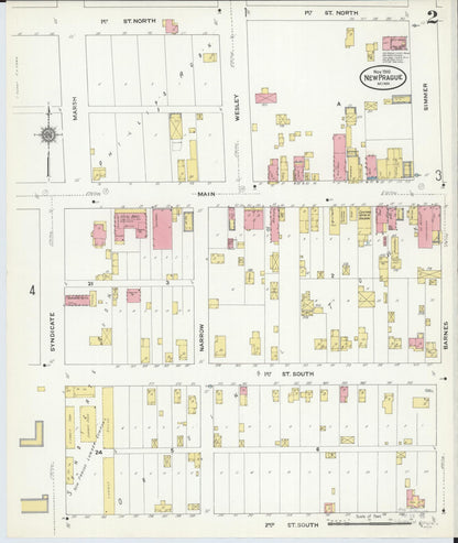 Sanborn Fire Insurance Map from New Prague, Scott And Le Sueur, Minnesota (1910), Sheet #0002 - Complete Map Set gallery image, historic Sanborn map, vintage wall art, Minnesota Minnesota
