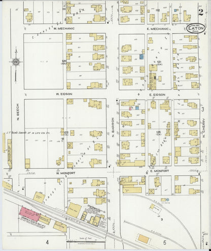Sanborn Fire Insurance Map from Eaton, Preble County, Ohio (1921), Sheet #0002 - Complete Map Set gallery image, historic Sanborn map, vintage wall art, Ohio Ohio