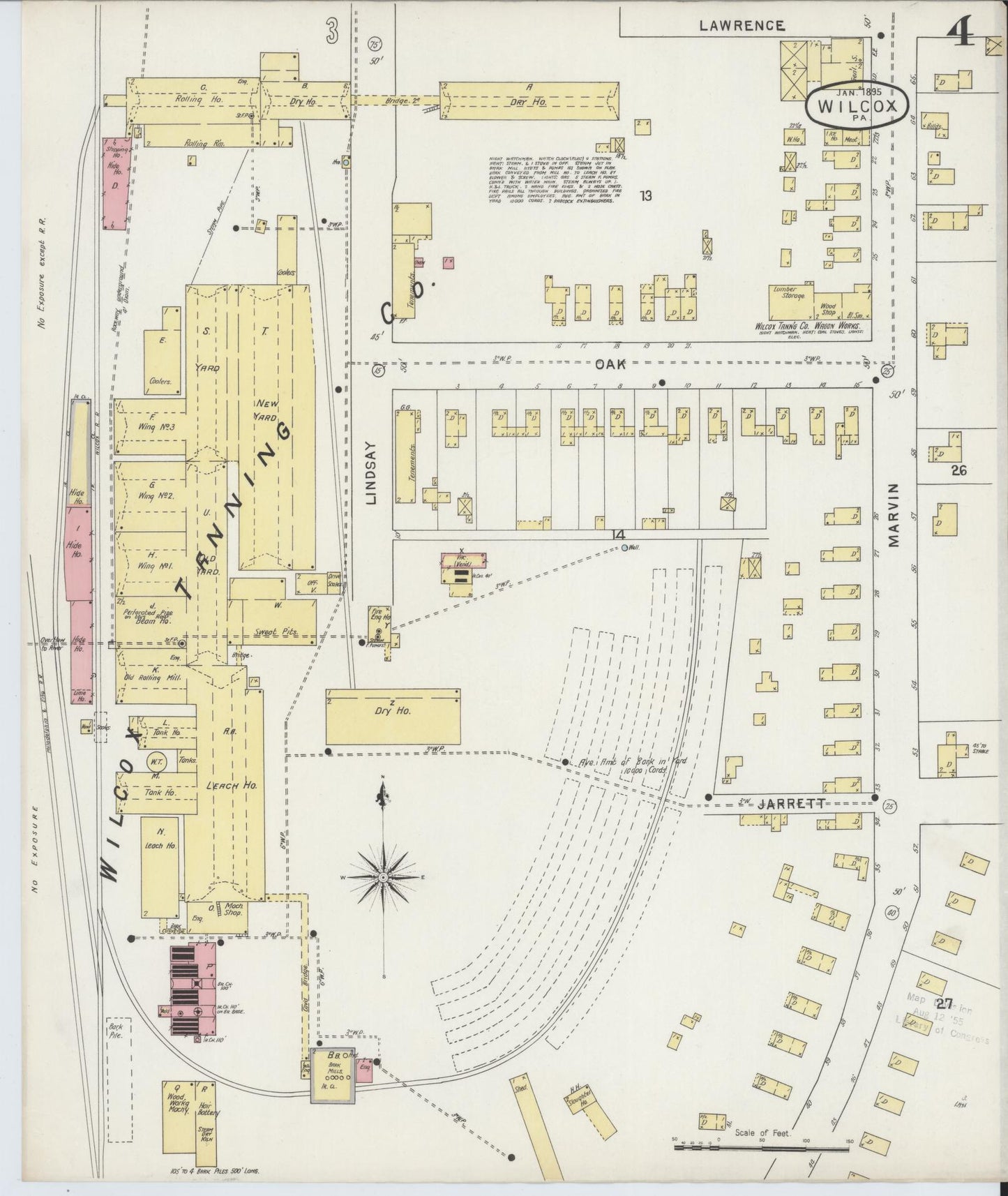 Sanborn Fire Insurance Map from Wilcox, Elk County, Pennsylvania (1895), Sheet #0004 - Complete Map Set gallery image, historic Sanborn map, vintage wall art, Pennsylvania Pennsylvania
